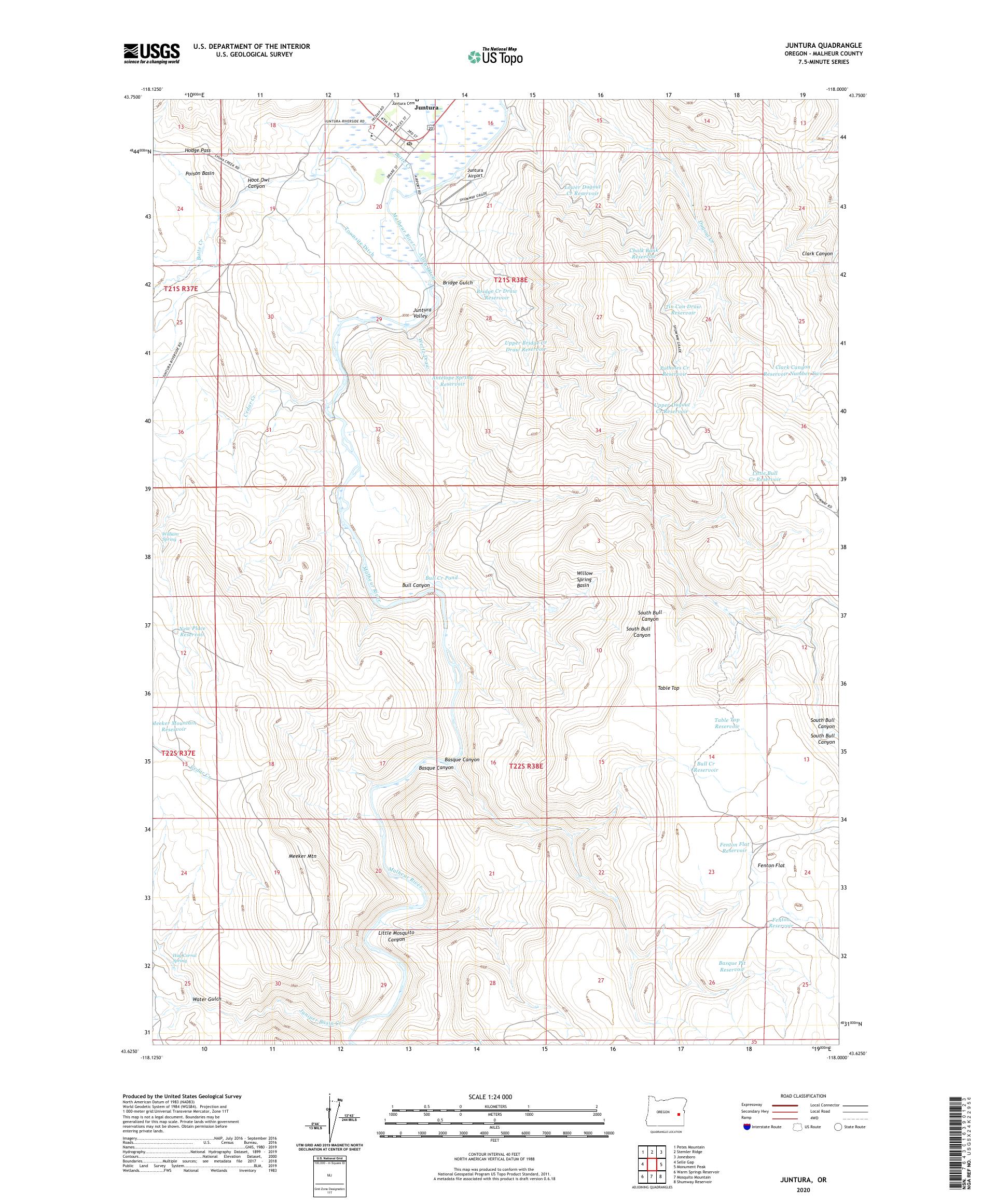 Juntura Oregon US Topo Map – MyTopo Map Store