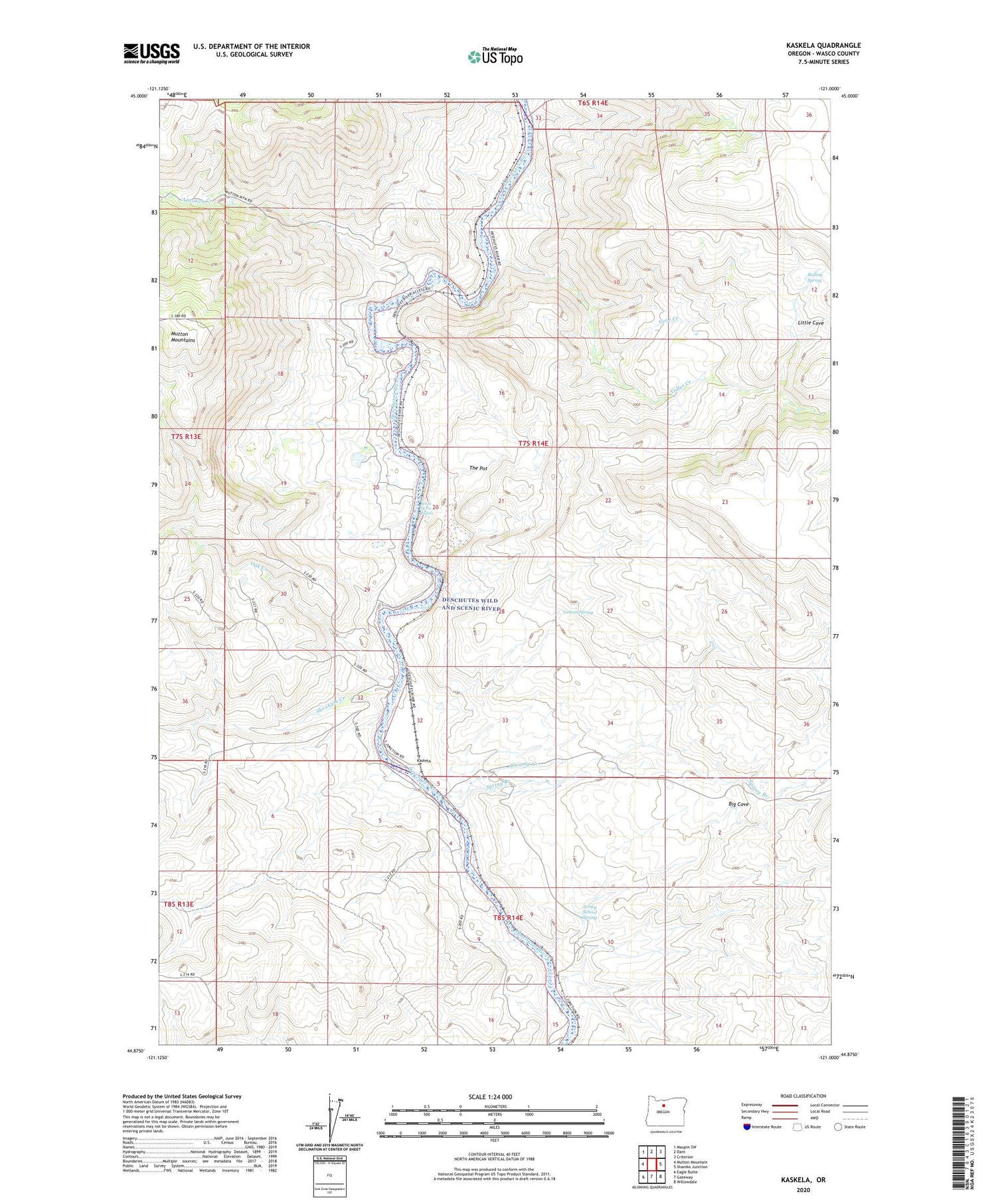 Kaskela Oregon US Topo Map Image