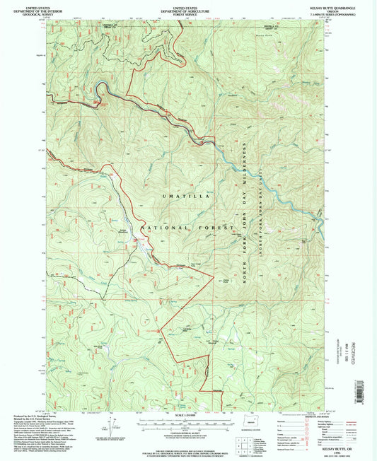 Classic USGS Kelsay Butte Oregon 7.5'x7.5' Topo Map Image