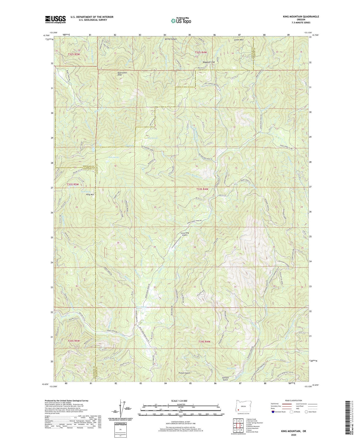 King Mountain Oregon US Topo Map Image