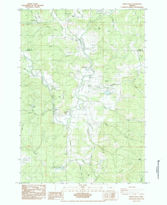 Classic USGS Kings Valley Oregon 7.5'x7.5' Topo Map Image