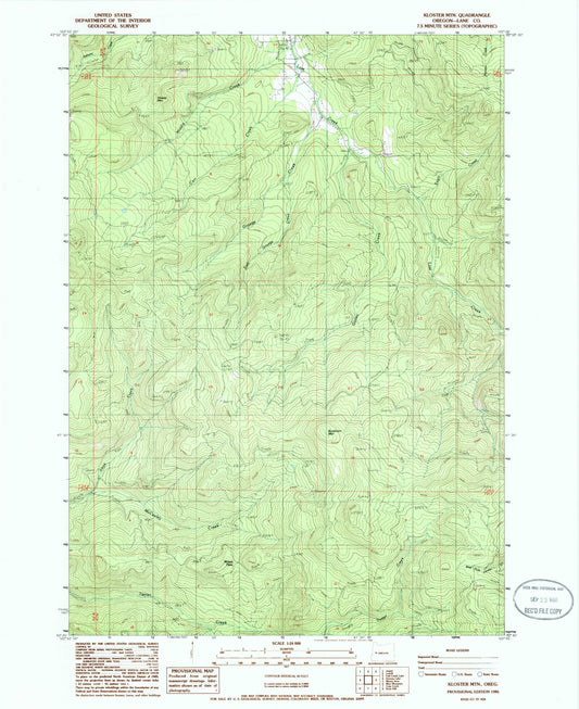 Classic USGS Kloster Mountain Oregon 7.5'x7.5' Topo Map Image