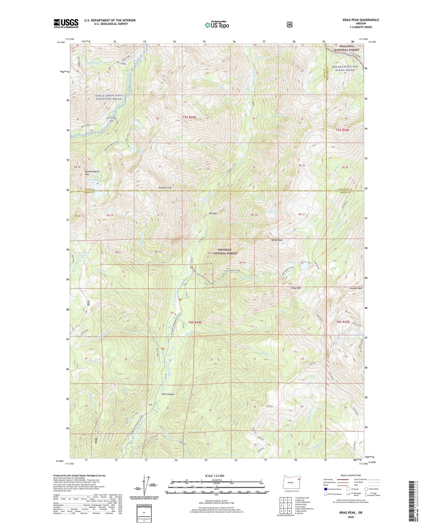 Krag Peak Oregon US Topo Map Image