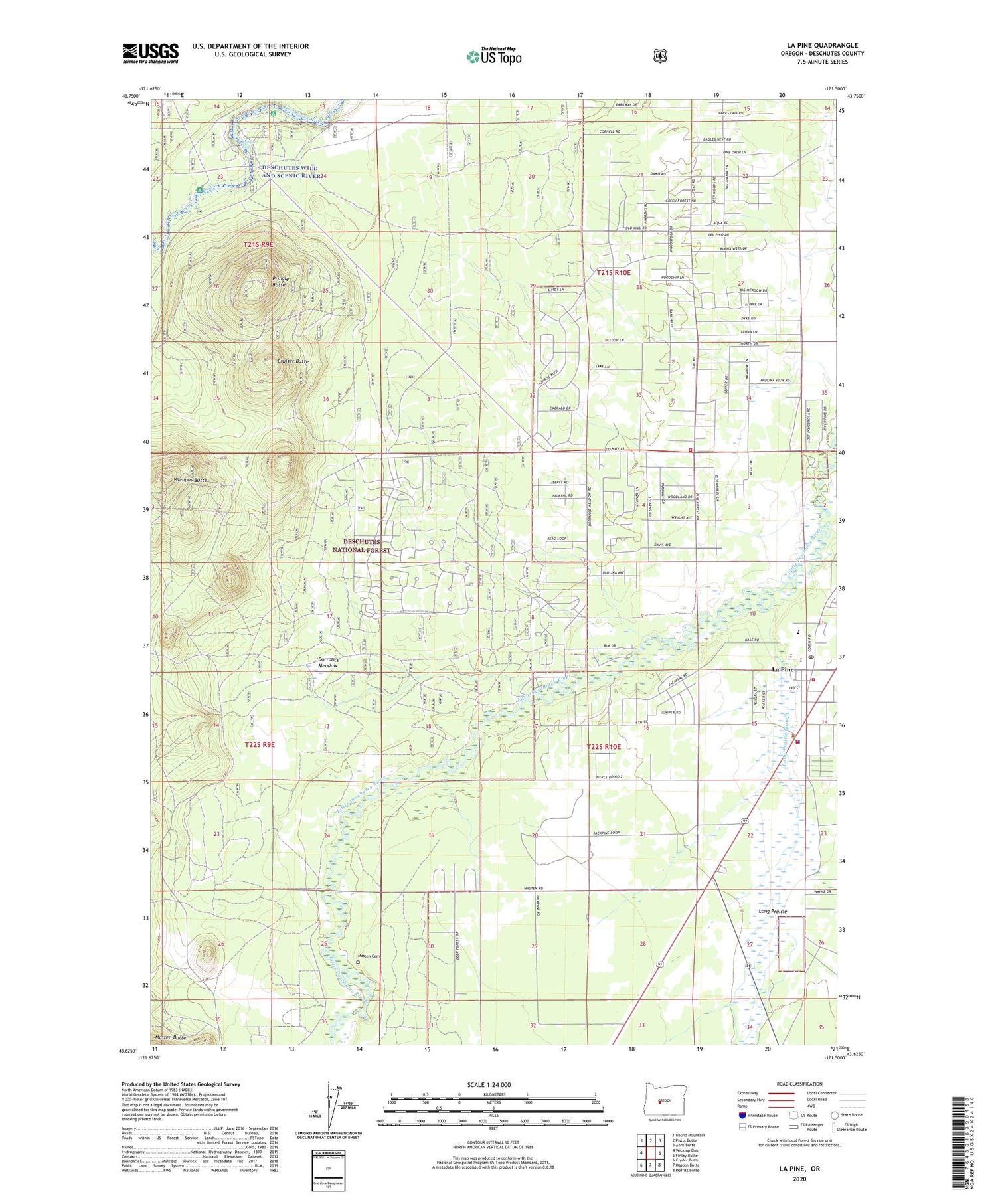 La Pine Oregon US Topo Map Image