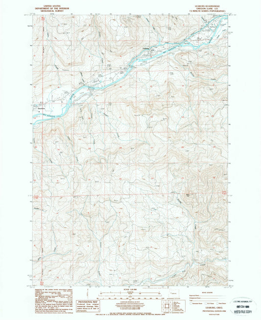 Classic USGS Leaburg Oregon 7.5'x7.5' Topo Map Image