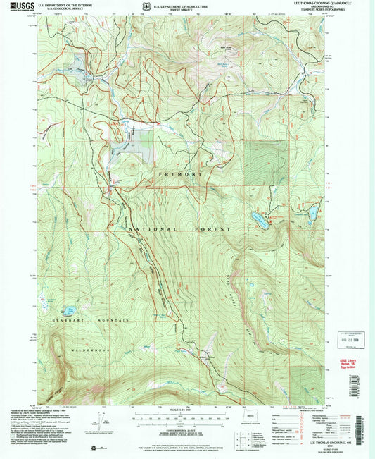 Classic USGS Lee Thomas Crossing Oregon 7.5'x7.5' Topo Map Image