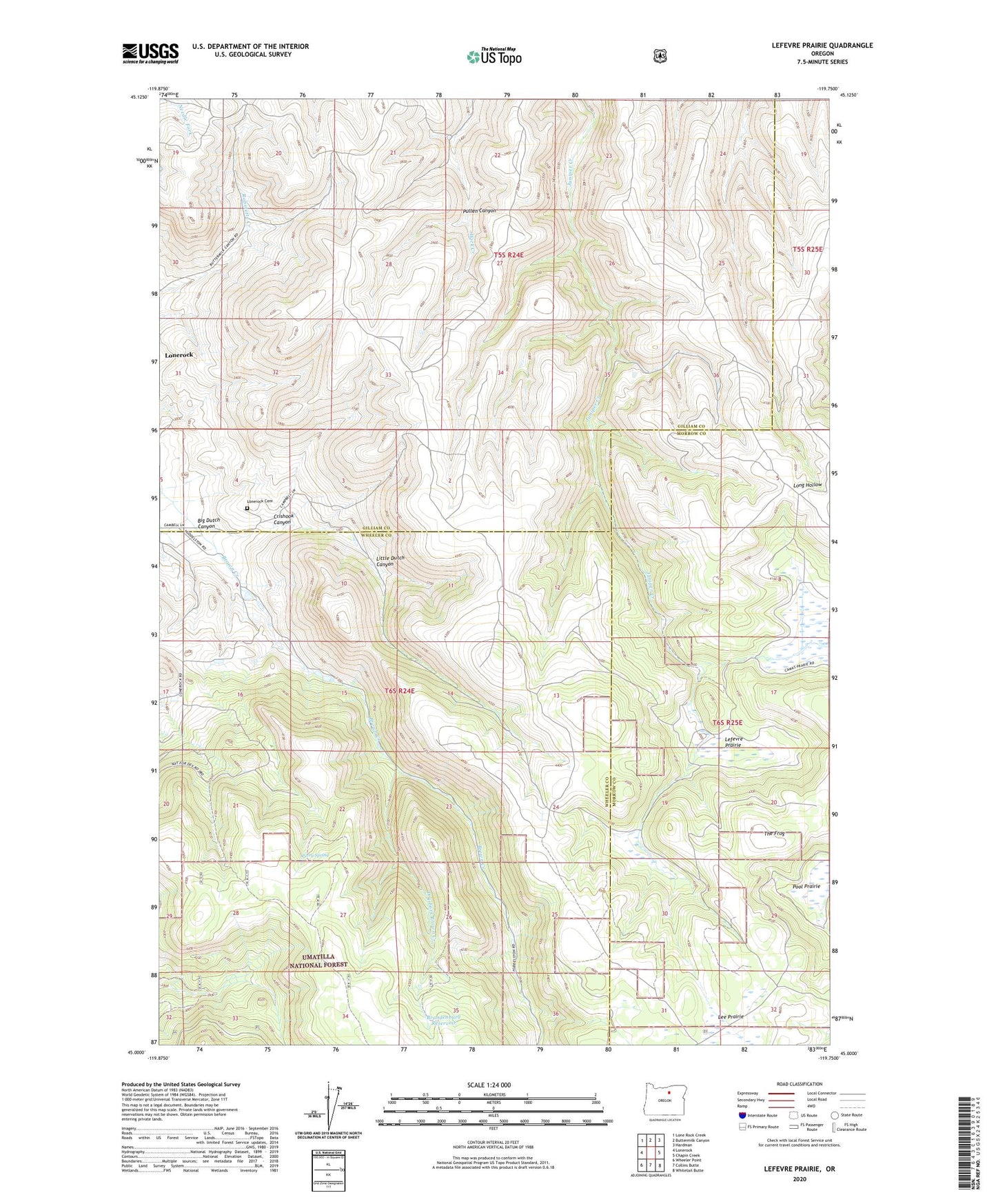 Lefevre Prairie Oregon US Topo Map Image
