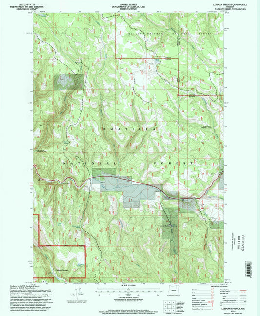 Classic USGS Lehman Springs Oregon 7.5'x7.5' Topo Map Image