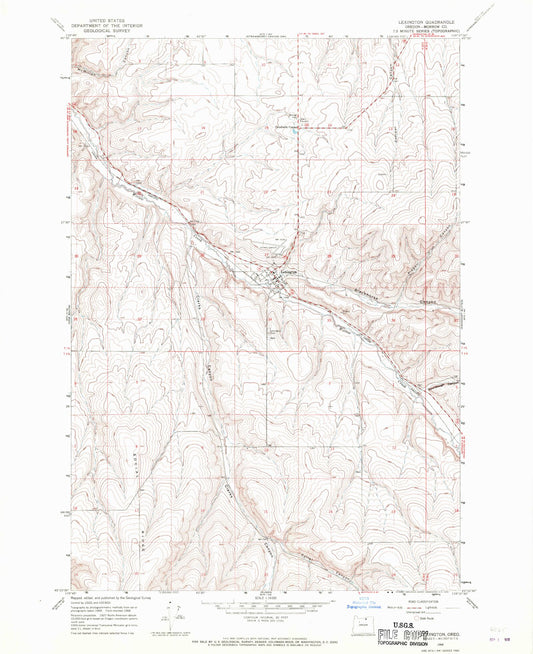 Classic USGS Lexington Oregon 7.5'x7.5' Topo Map Image