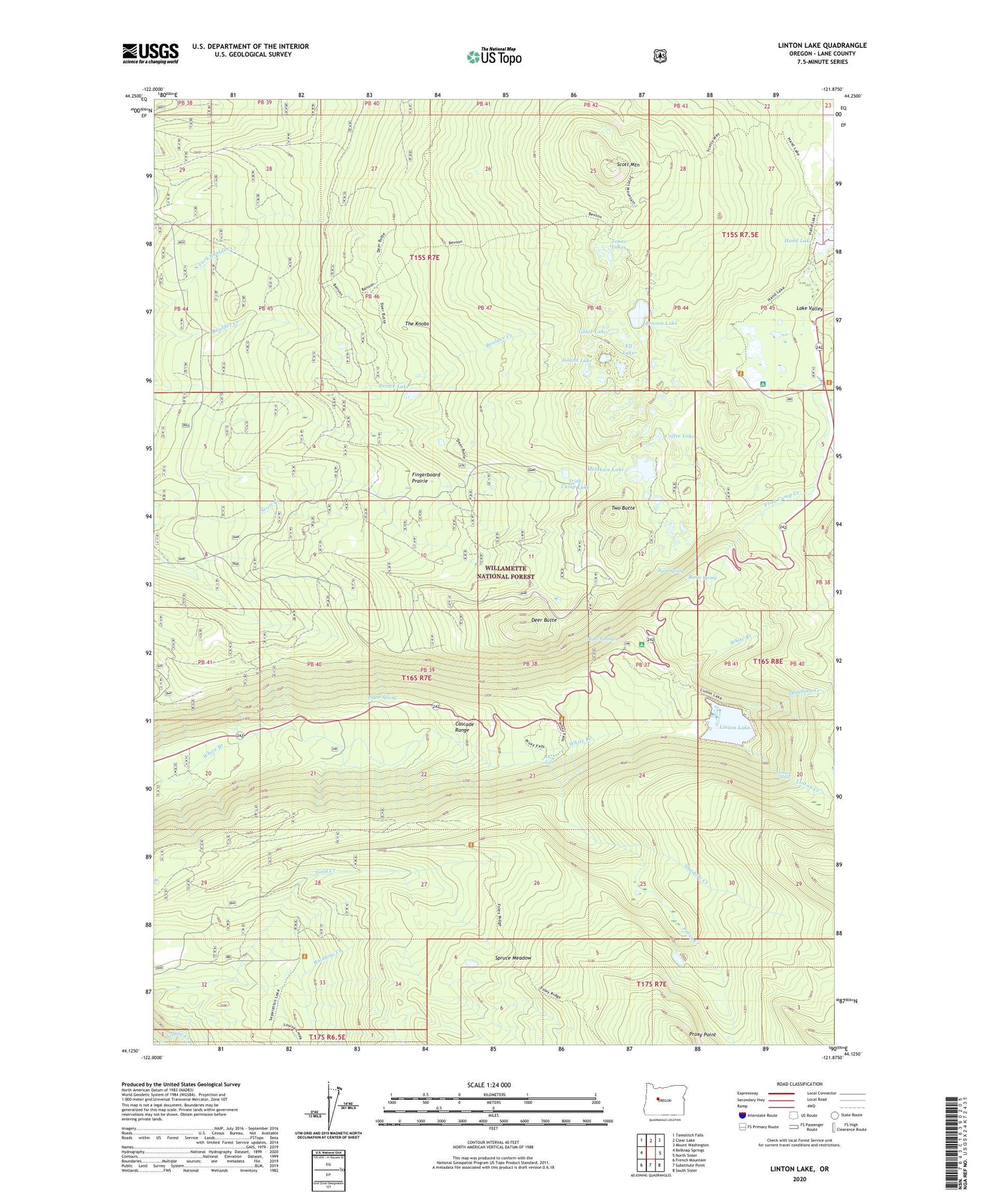 Linton Lake Oregon US Topo Map Image