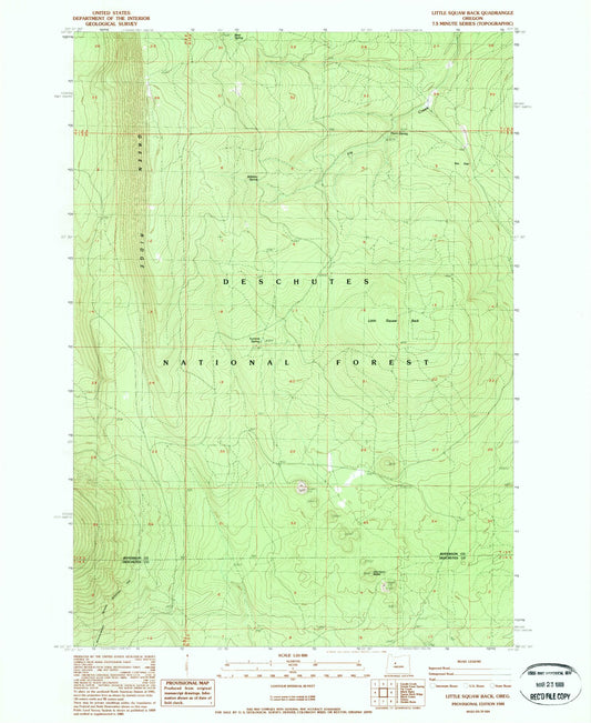 Classic USGS Little Akawa Butte Oregon 7.5'x7.5' Topo Map Image