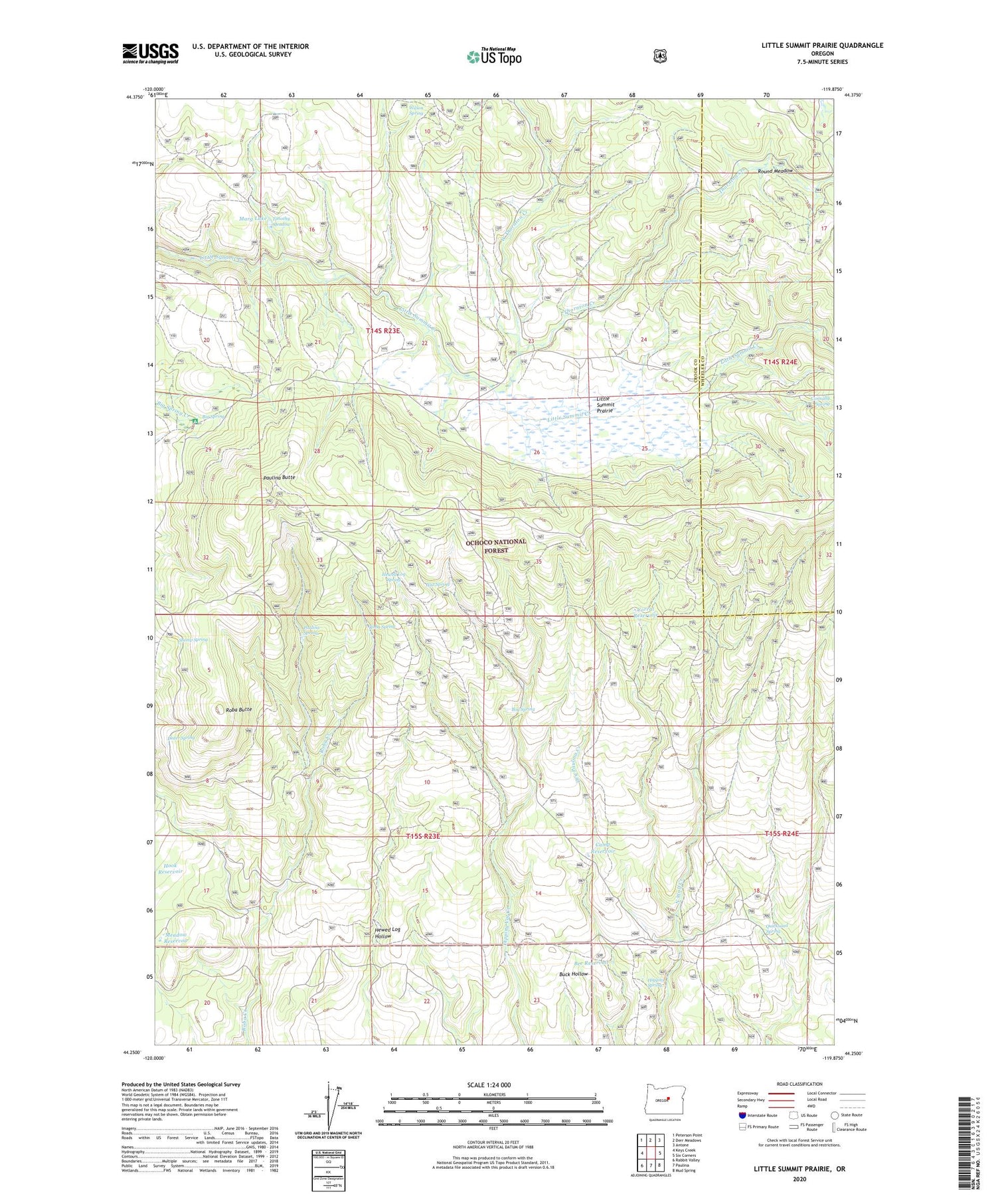 Little Summit Prairie Oregon US Topo Map Image