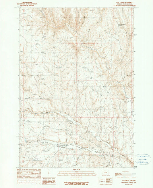 Classic USGS Log Creek Oregon 7.5'x7.5' Topo Map Image