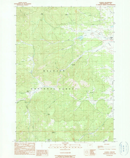 Classic USGS Logdell Oregon 7.5'x7.5' Topo Map Image