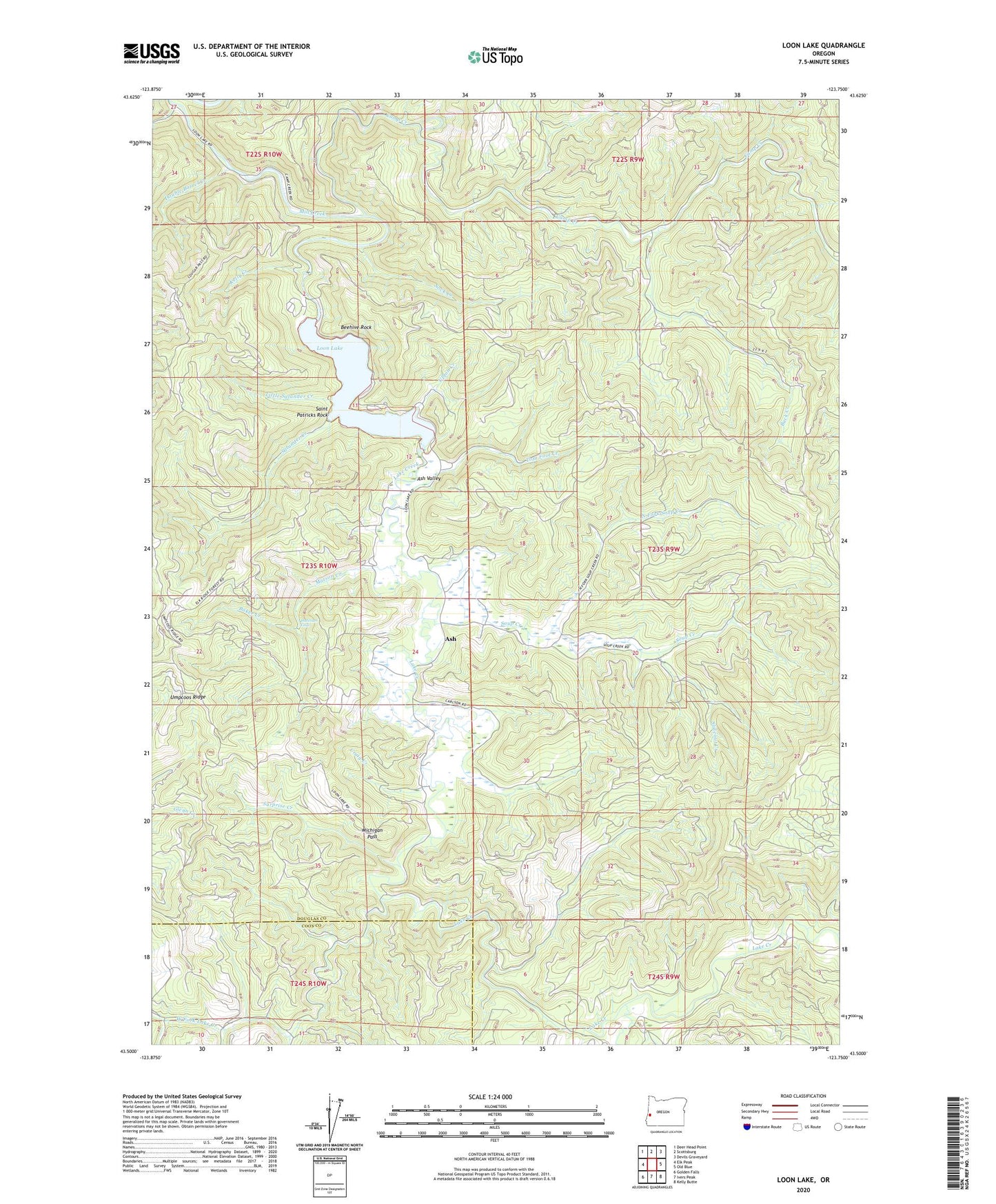 Loon Lake Oregon US Topo Map Image