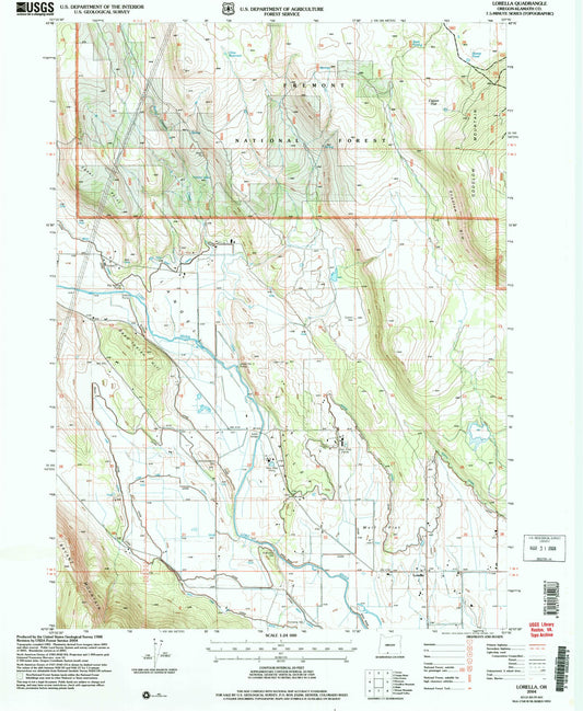 Classic USGS Lorella Oregon 7.5'x7.5' Topo Map Image