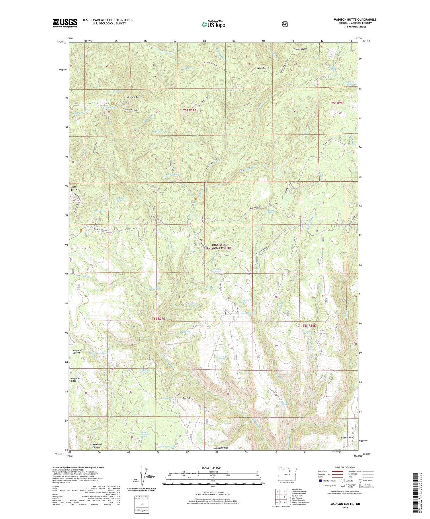 Madison Butte Oregon US Topo Map Image