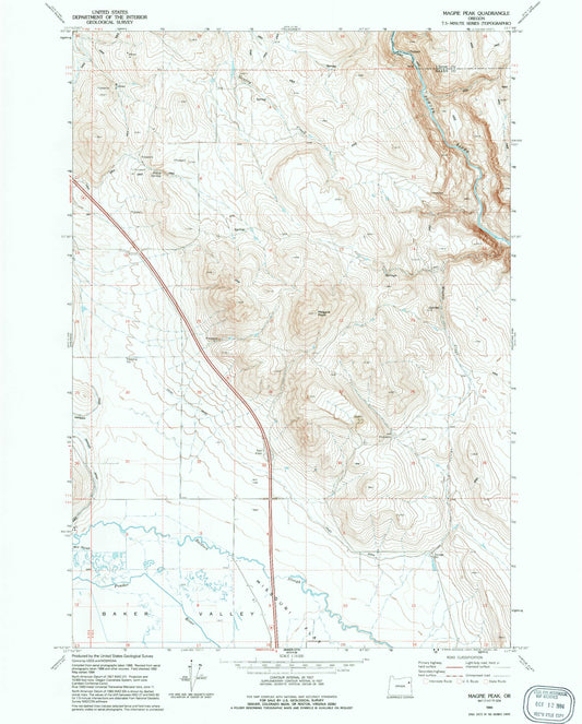 Classic USGS Magpie Peak Oregon 7.5'x7.5' Topo Map Image