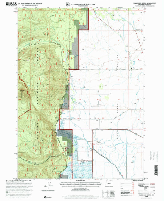 Classic USGS Mares Egg Spring Oregon 7.5'x7.5' Topo Map Image