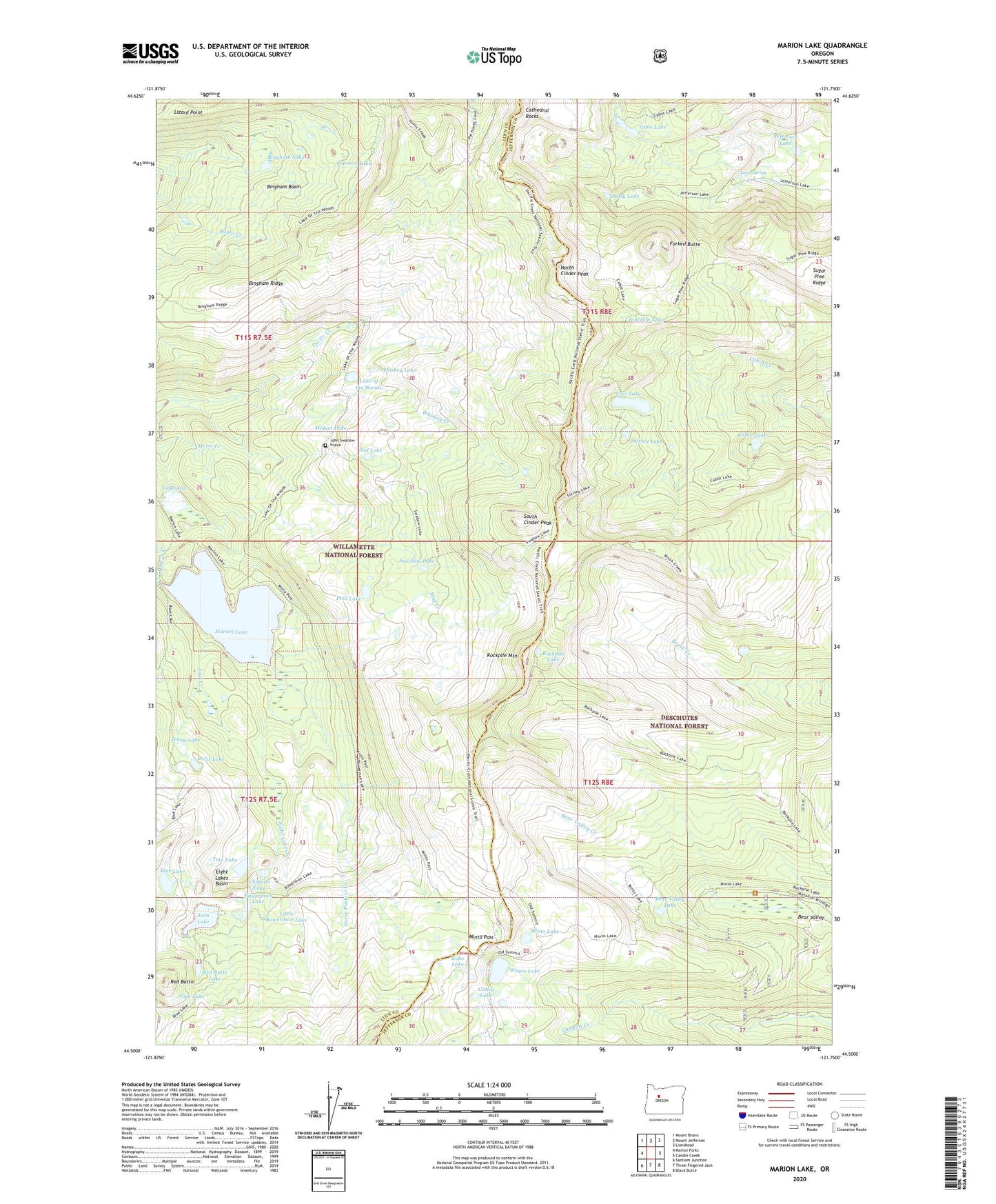 Marion Lake Oregon US Topo Map Image