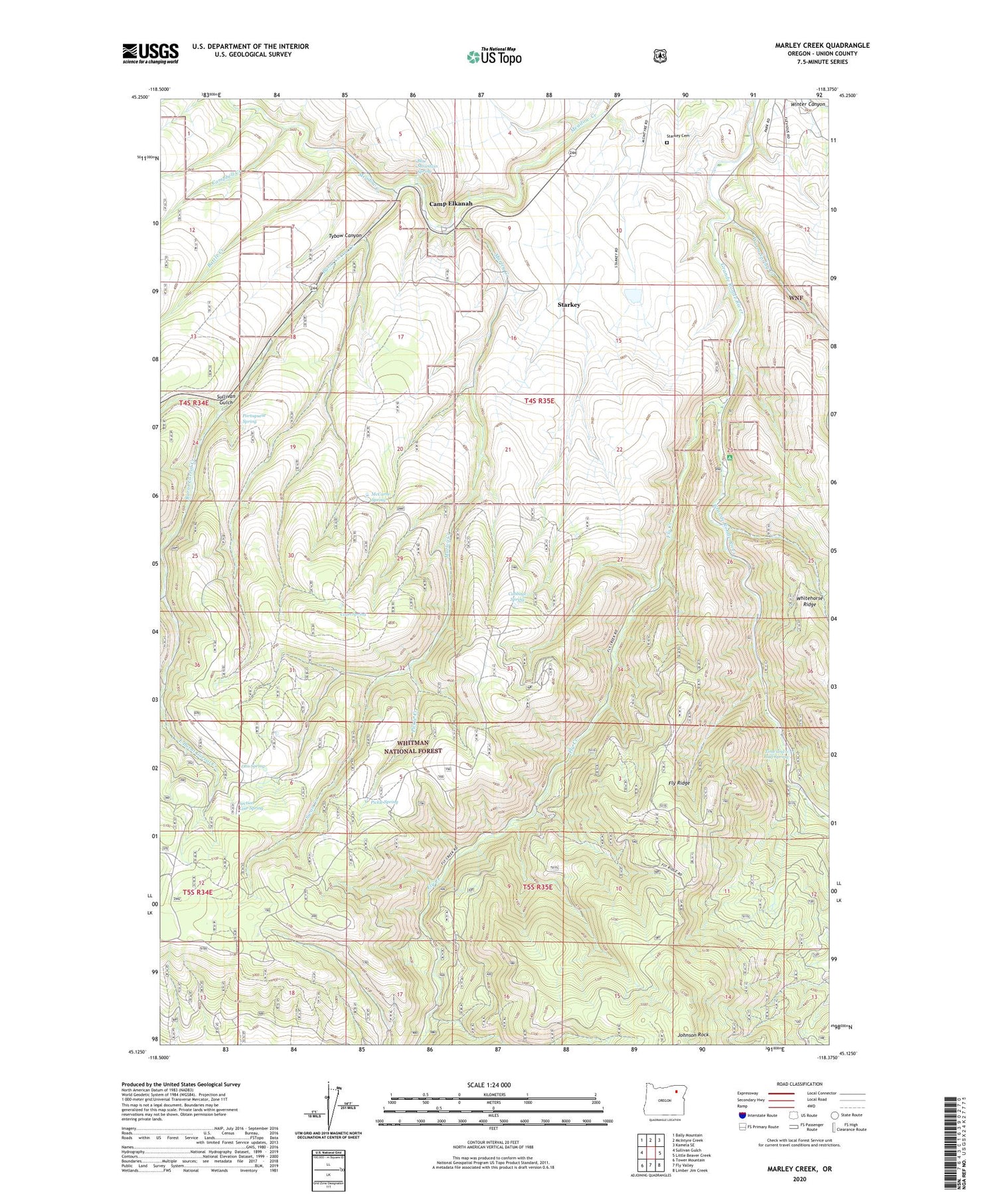 Marley Creek Oregon US Topo Map Image