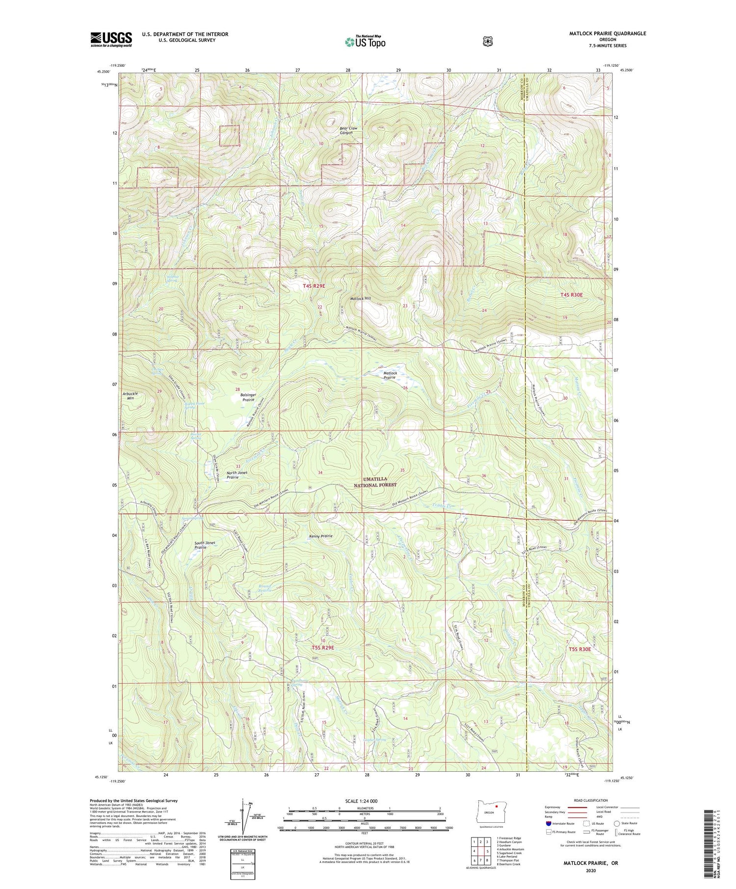 Matlock Prairie Oregon US Topo Map Image