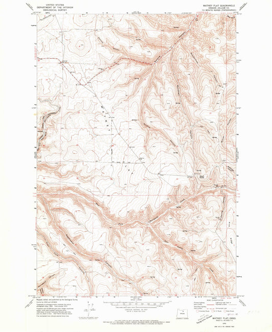 Classic USGS Matney Flat Oregon 7.5'x7.5' Topo Map Image
