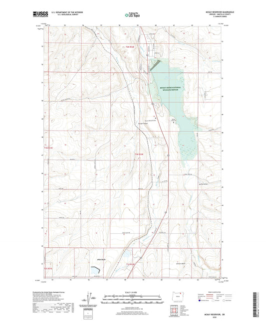 McKay Reservoir Oregon US Topo Map Image