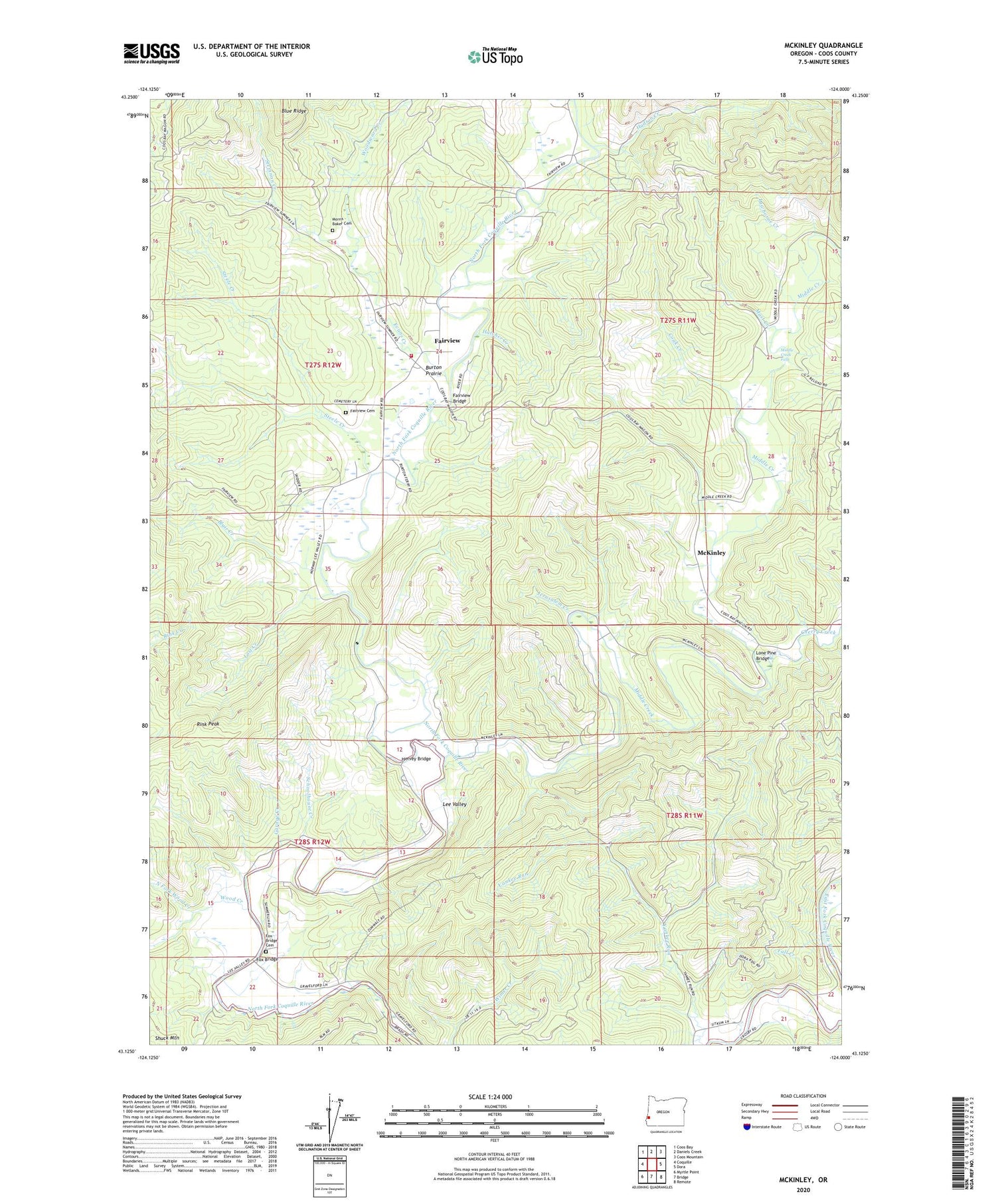 McKinley Oregon US Topo Map Image