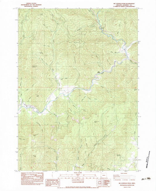 Classic USGS McConville Peak Oregon 7.5'x7.5' Topo Map Image