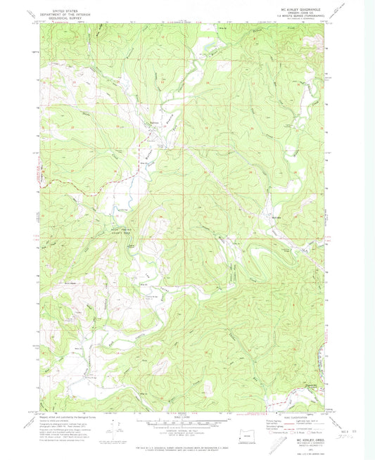 Classic USGS McKinley Oregon 7.5'x7.5' Topo Map Image