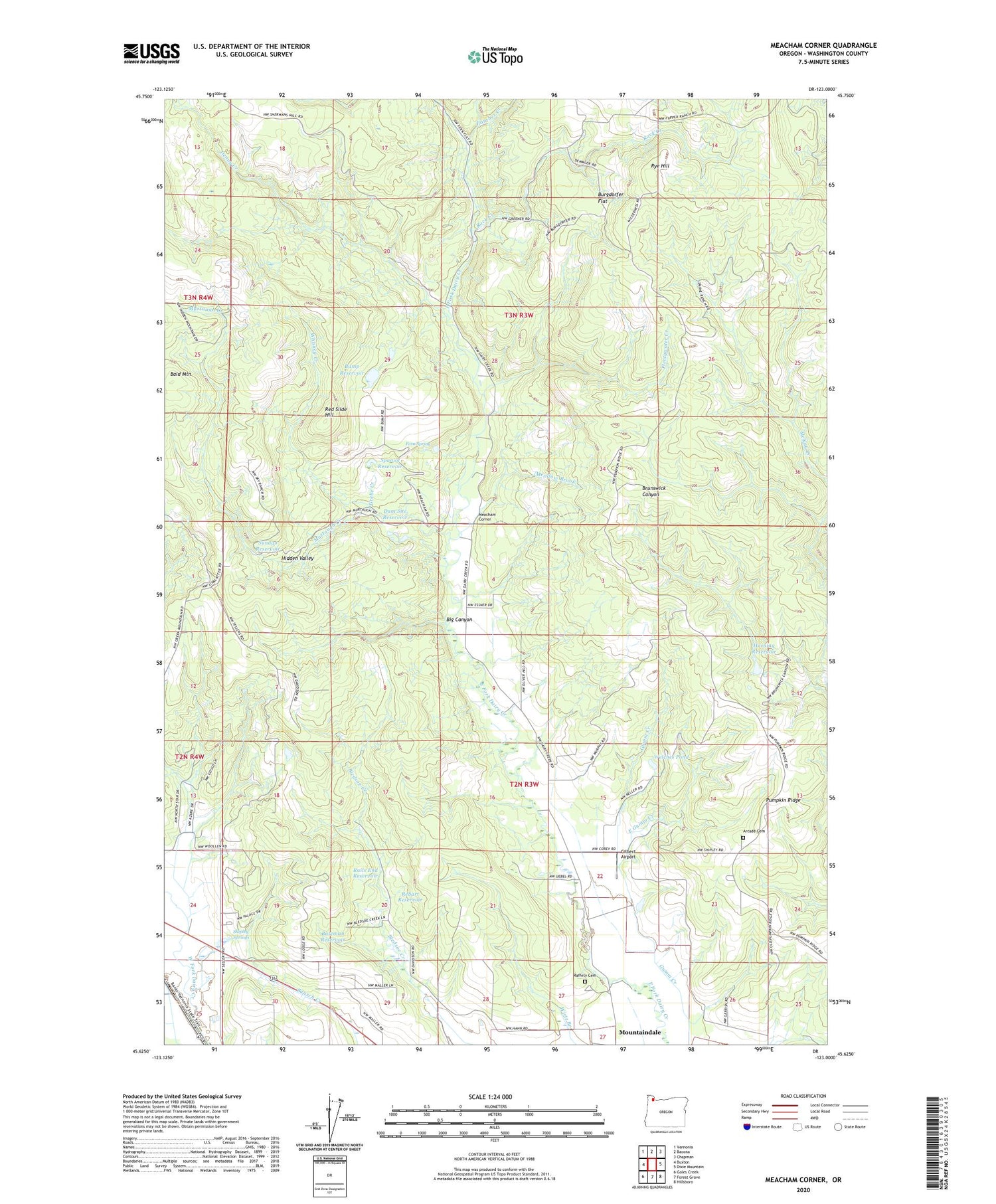 Meacham Corner Oregon US Topo Map Image