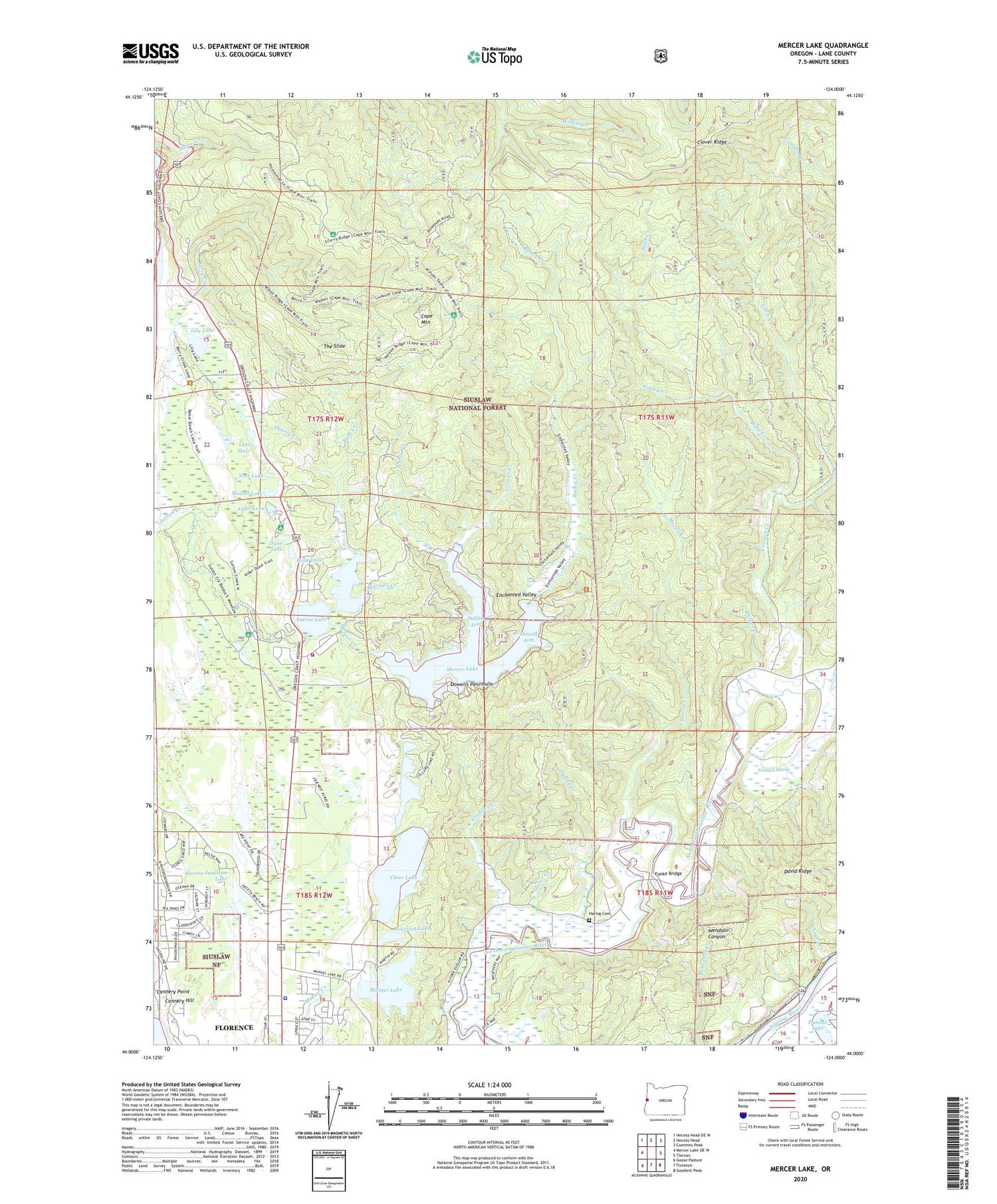 Mercer Lake Oregon US Topo Map Image