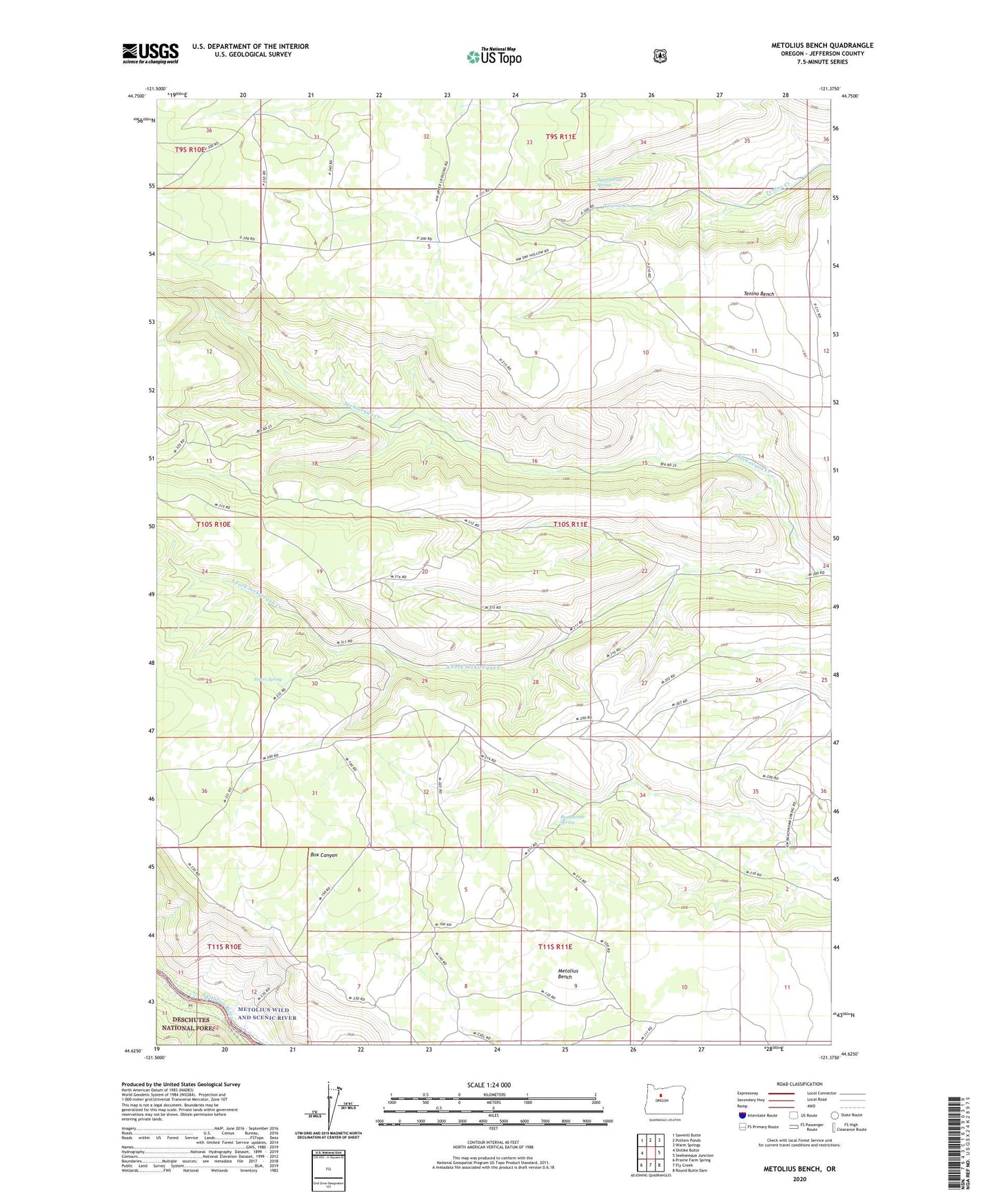 Metolius Bench Oregon US Topo Map Image