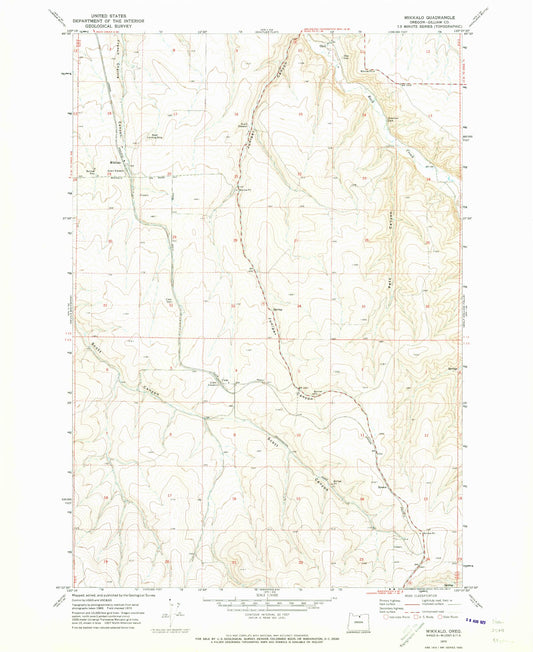 Classic USGS Mikkalo Oregon 7.5'x7.5' Topo Map Image
