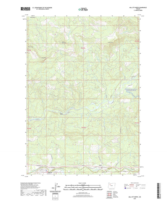 Mill City North Oregon US Topo Map Image