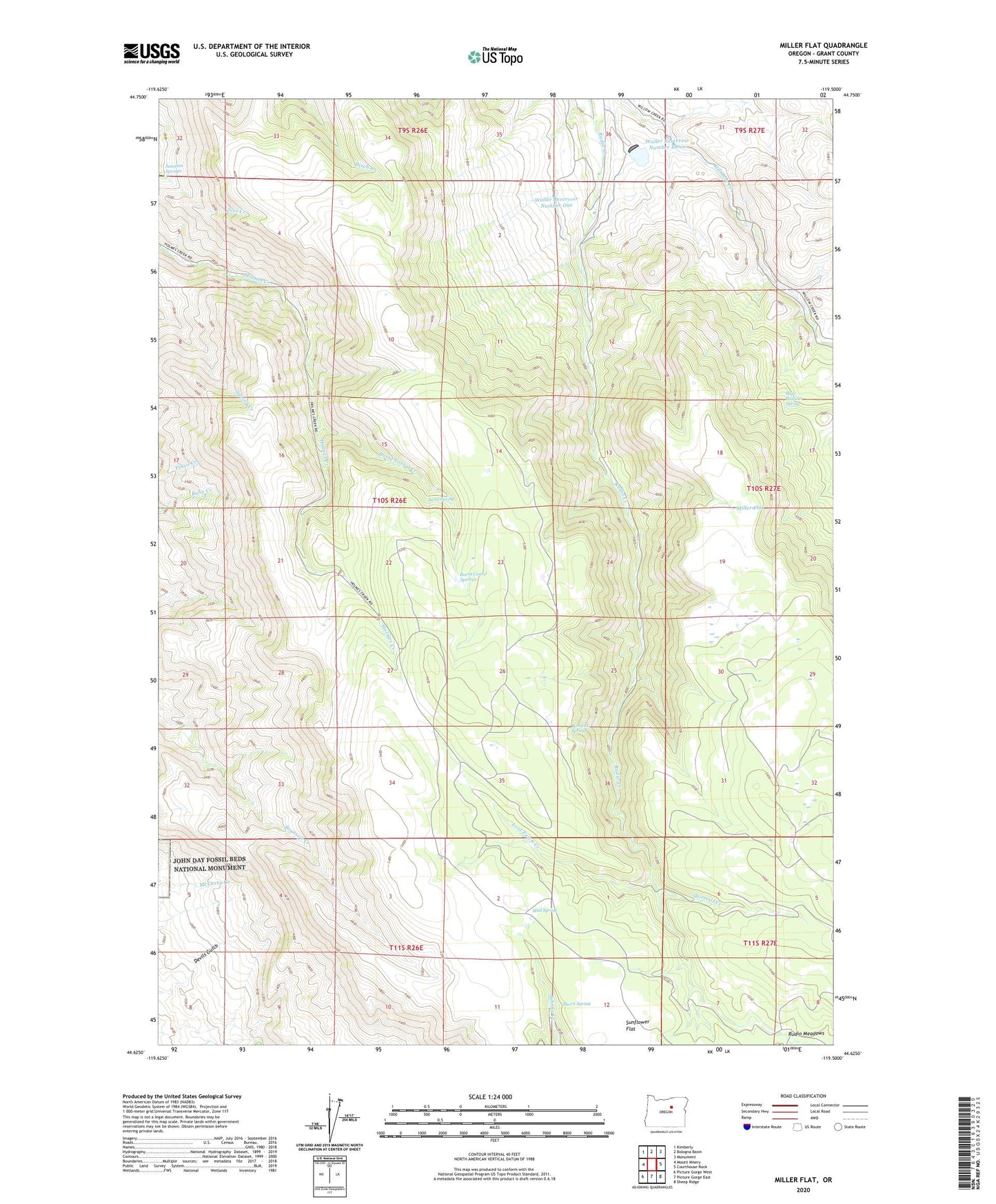 Miller Flat Oregon US Topo Map Image