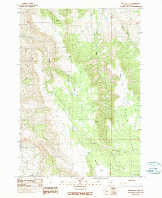 Classic USGS Miller Flat Oregon 7.5'x7.5' Topo Map Image