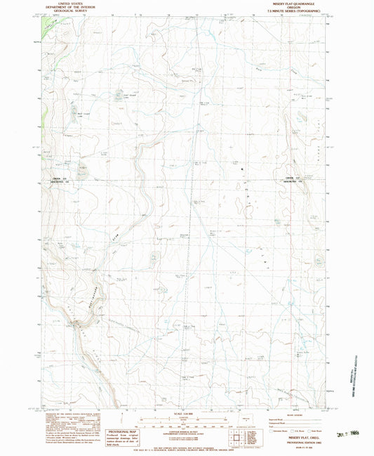 Classic USGS Misery Flat Oregon 7.5'x7.5' Topo Map Image