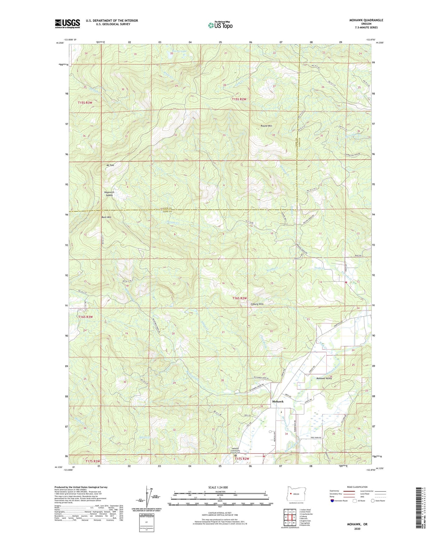 Mohawk Oregon US Topo Map Image