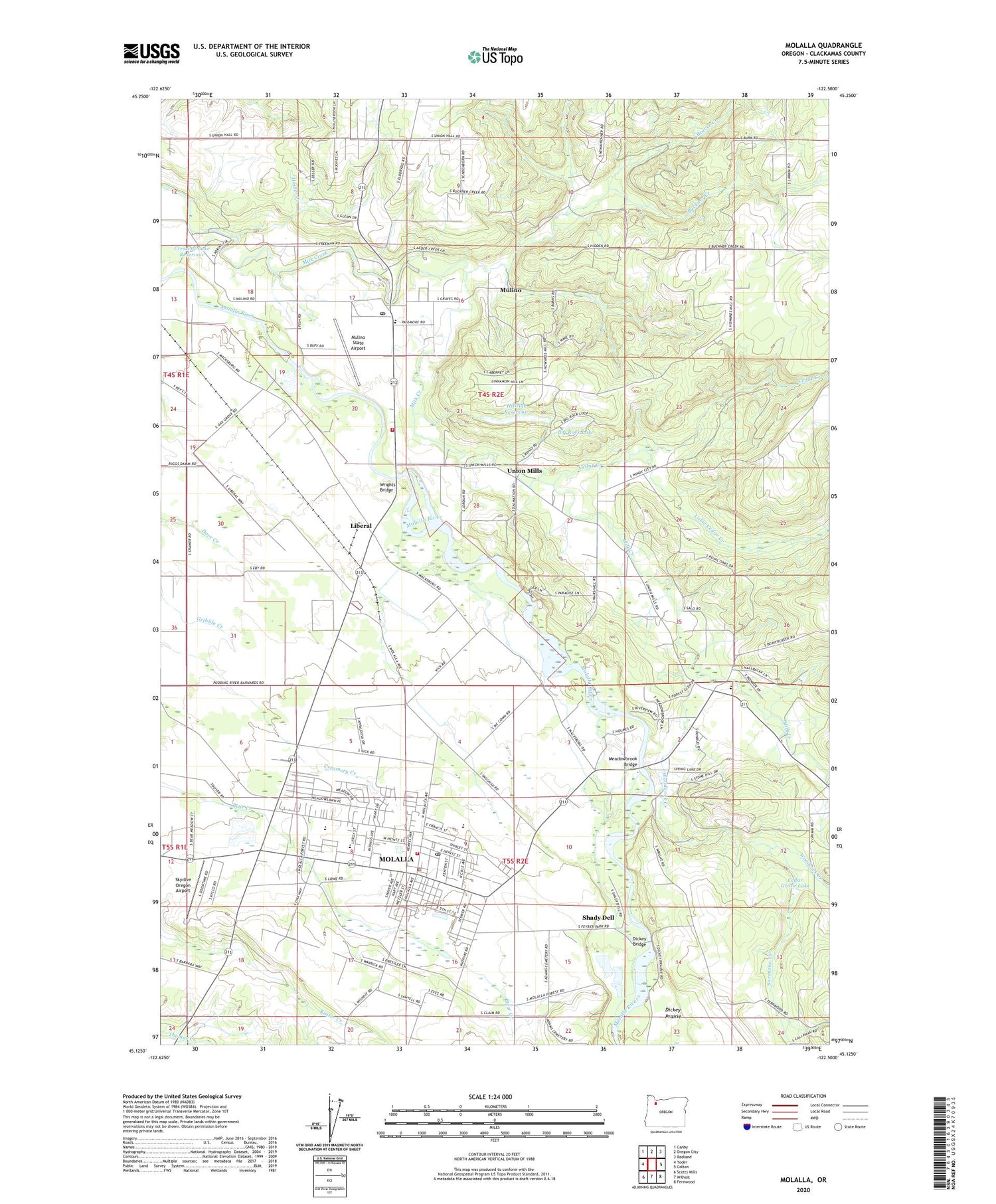 Molalla Oregon US Topo Map Image