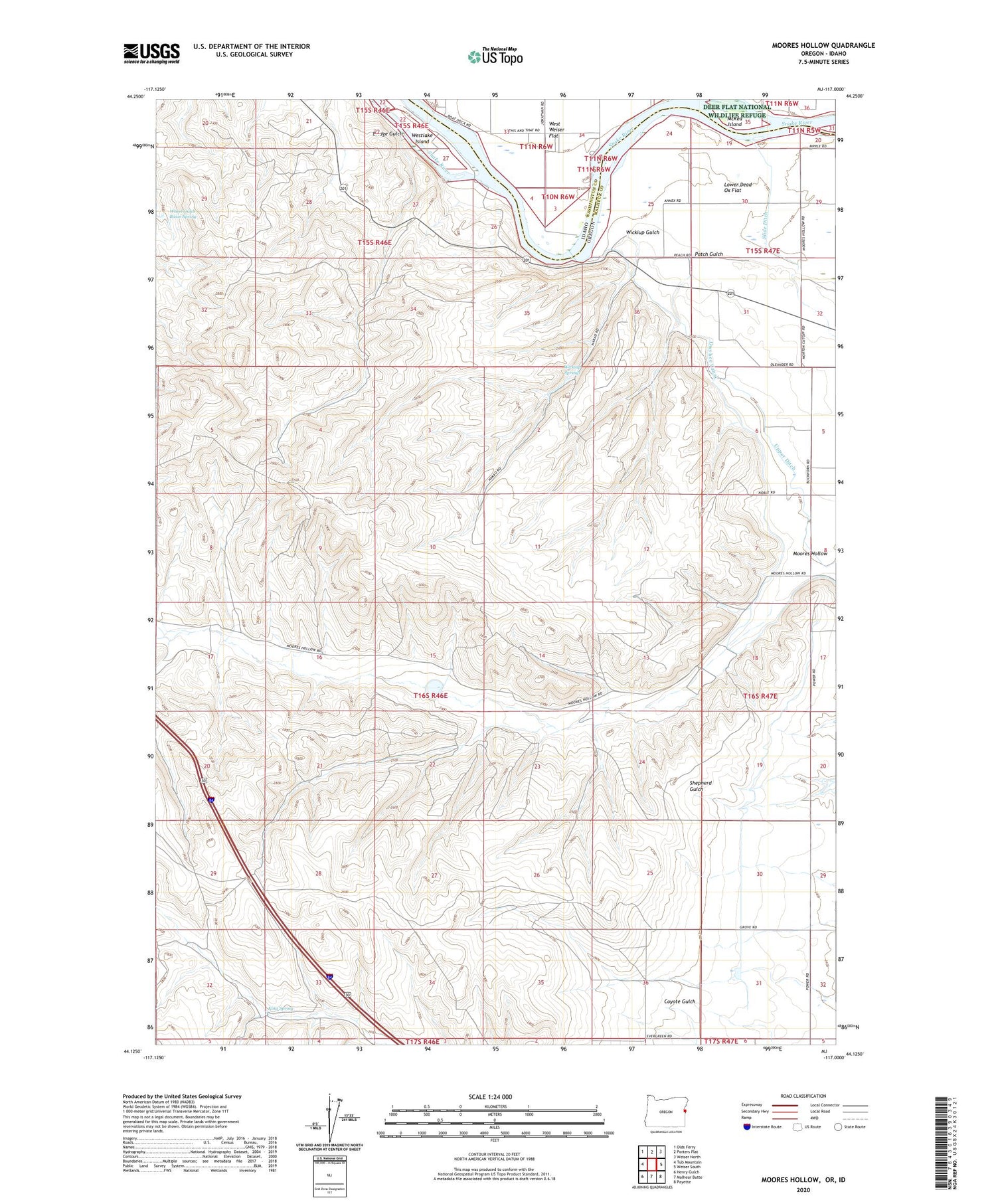 Moores Hollow Oregon US Topo Map Image