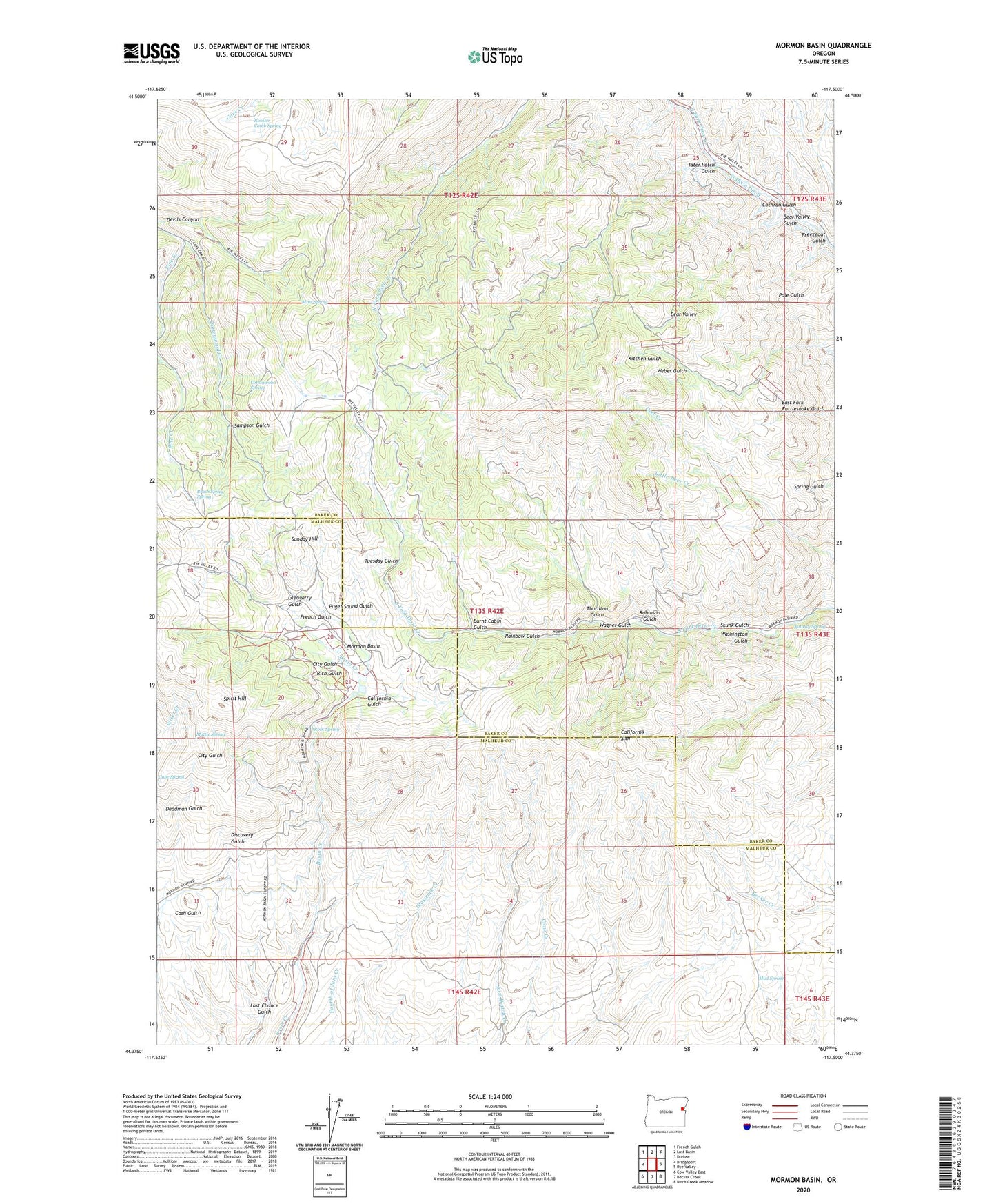 Mormon Basin Oregon US Topo Map Image
