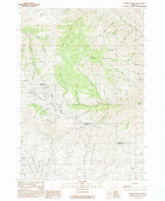 Classic USGS Mormon Basin Oregon 7.5'x7.5' Topo Map Image