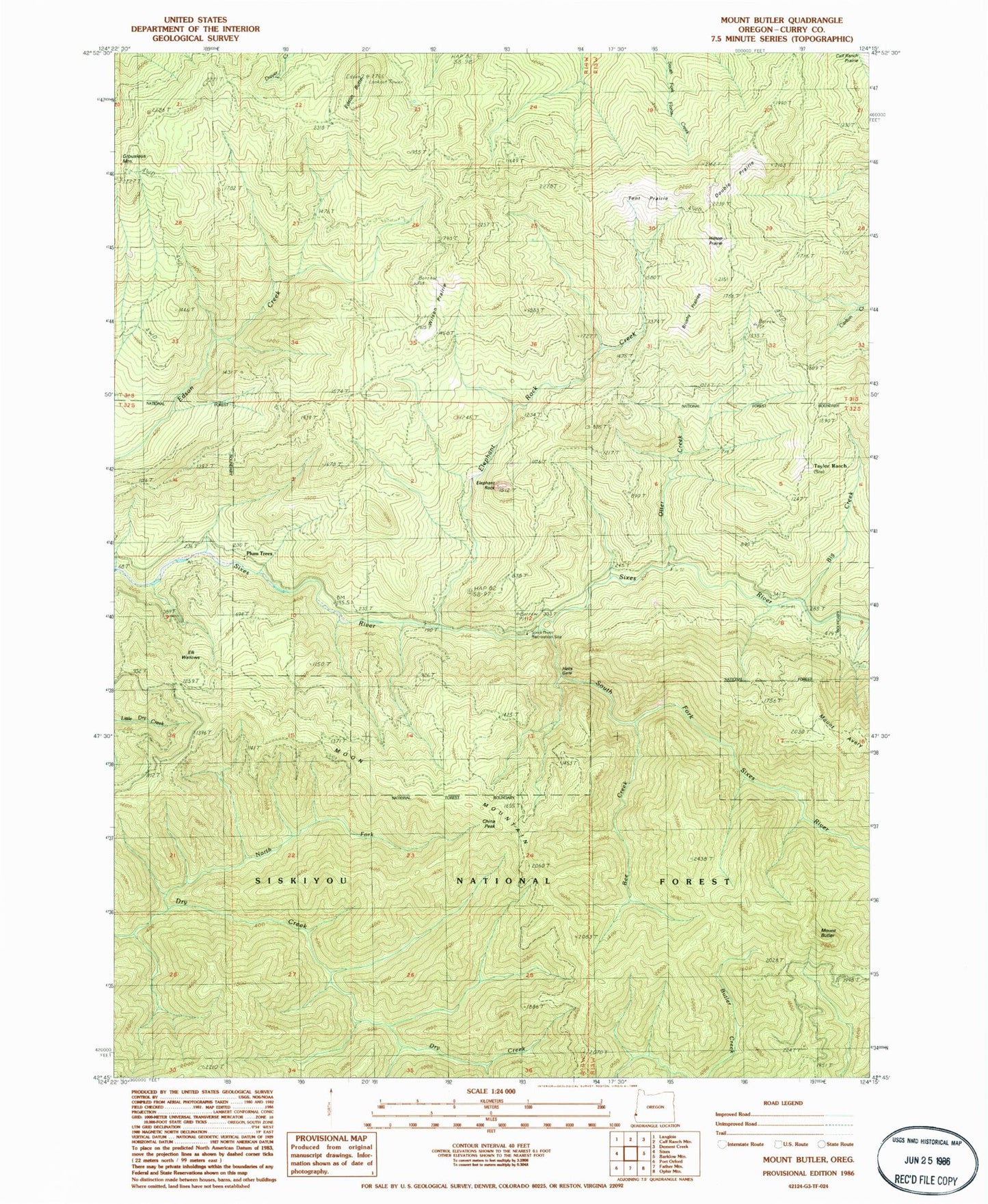 Classic USGS Mount Butler Oregon 7.5'x7.5' Topo Map Image
