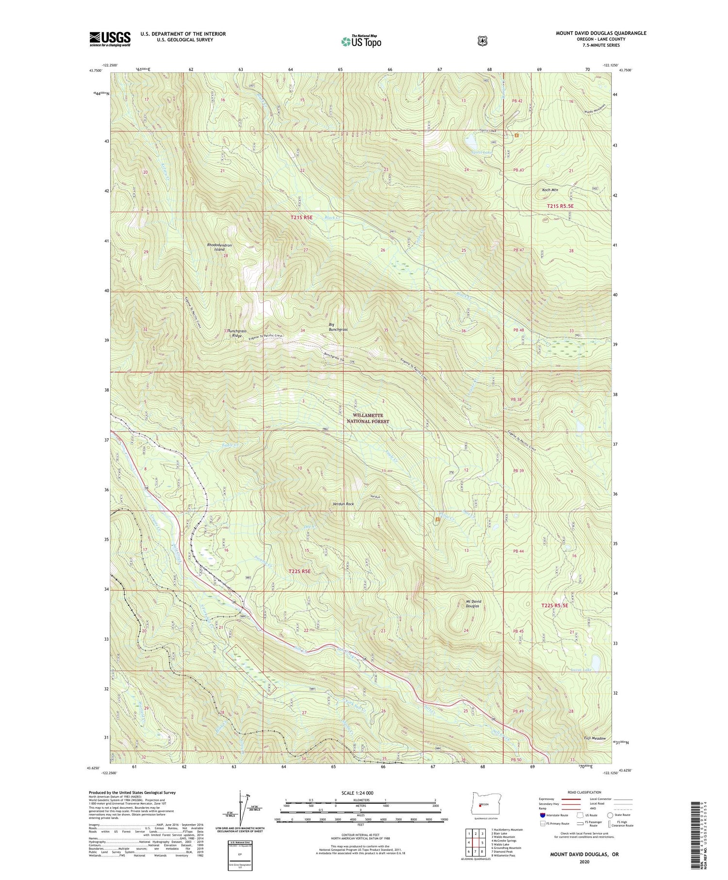 Mount David Douglas Oregon US Topo Map Image