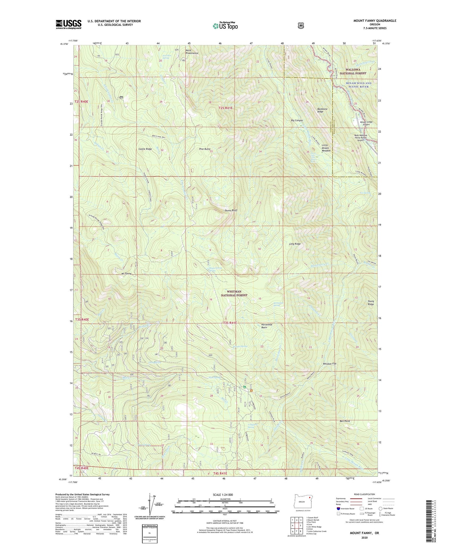 Mount Fanny Oregon US Topo Map Image