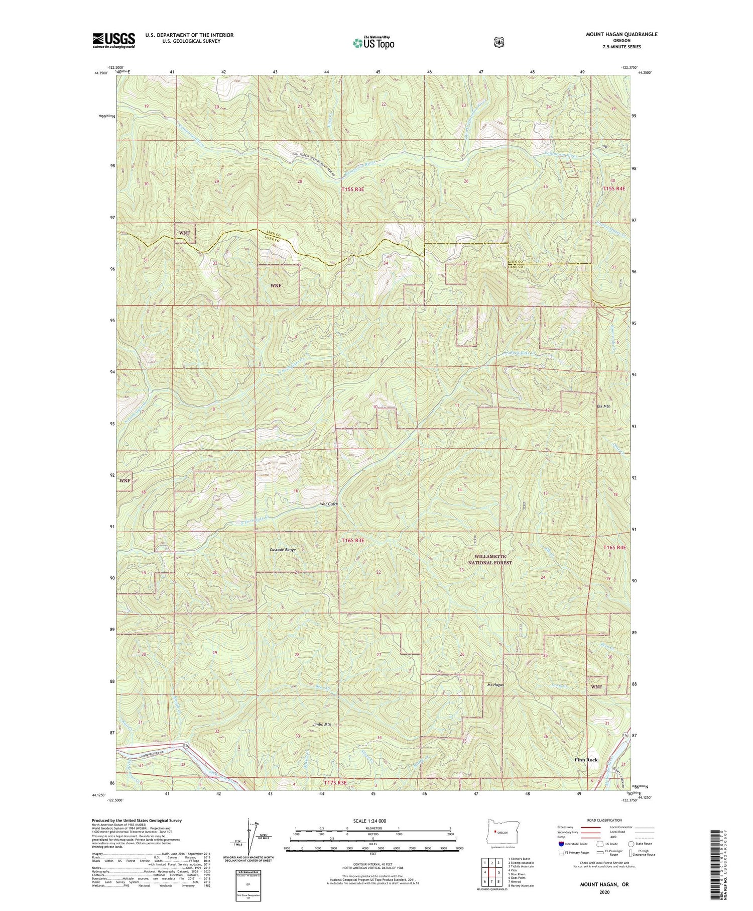 Mount Hagan Oregon US Topo Map Image
