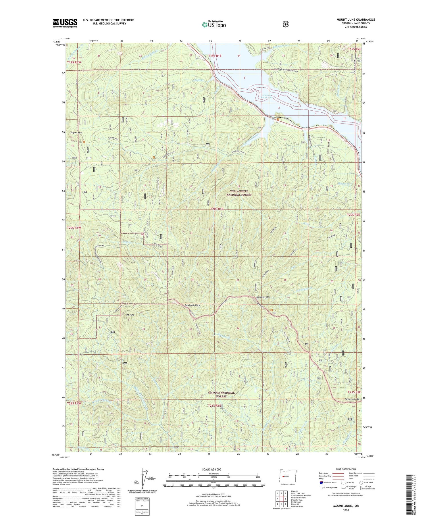 Mount June Oregon US Topo Map Image
