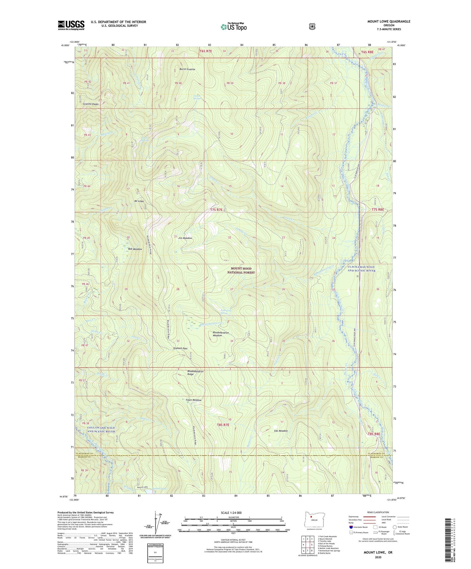 Mount Lowe Oregon US Topo Map Image
